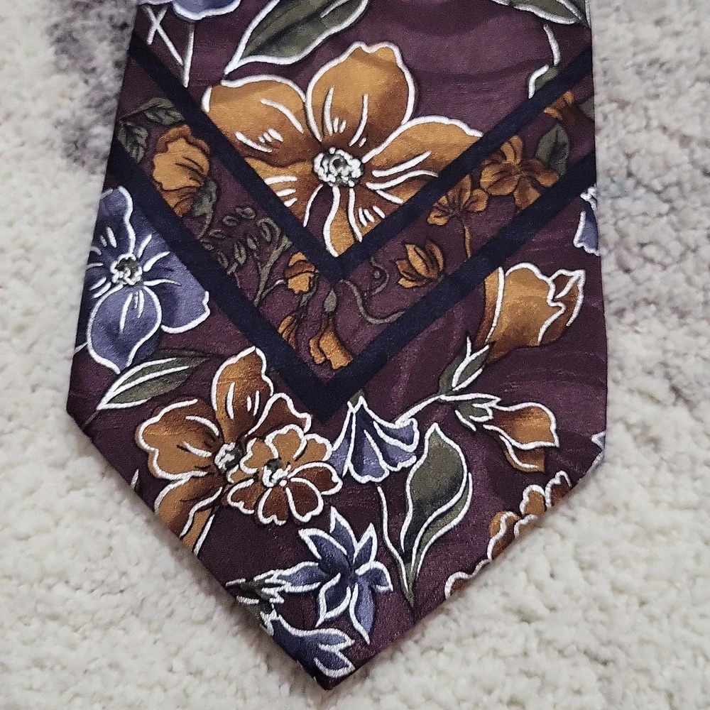Vintage Deco Mode Silk Floral Neck Tie